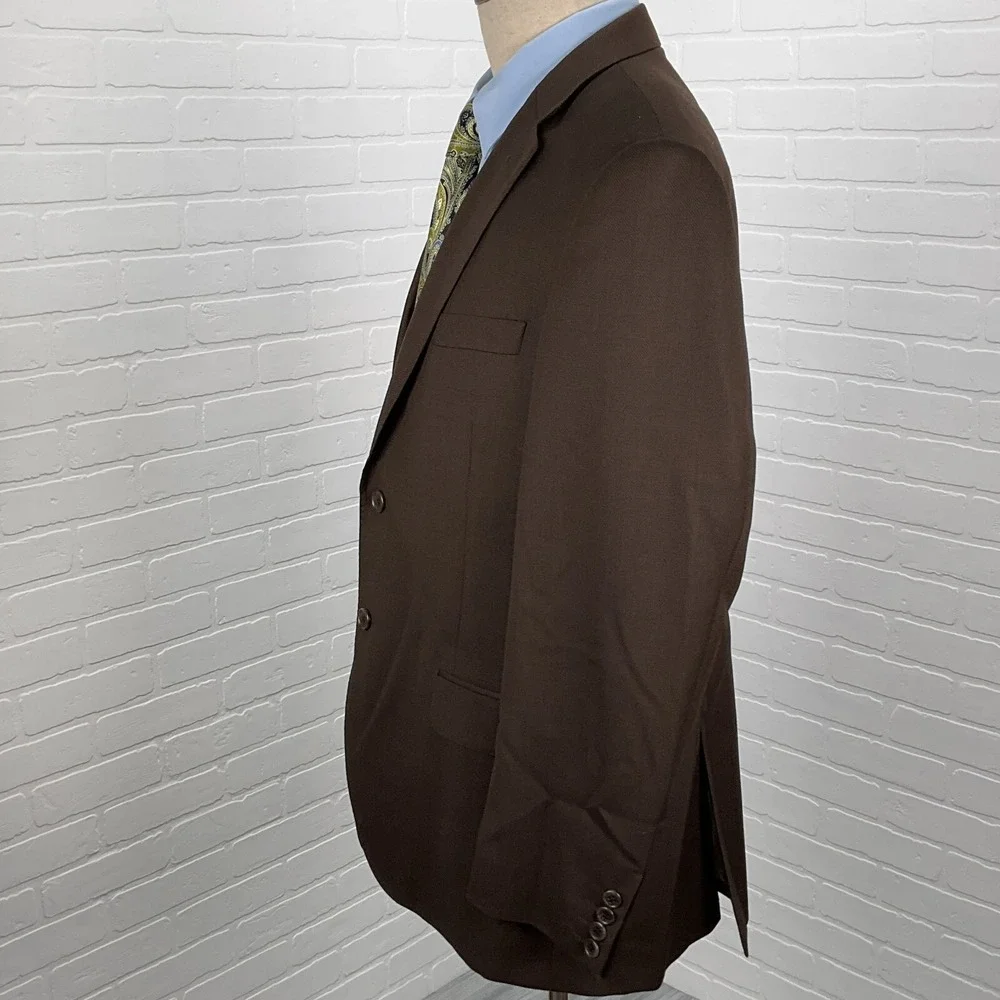 Tiglio Luxe Blazer Men 44R Brown Novello Di Biella Wool‎ Classic Jacket Italy